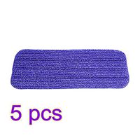 PeleusTech Mop Refill Pad, 5PCS 15inch Replacement Paste Microfiber Cloth Cleaning Pad Cover (Dry and Wet Cleaning) - (Purple)