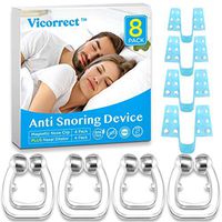 Vicorrect Upgraded Anti Snoring Devices, 4 Magnetic Nose Clips with 4 Nasal Dilators, Snore Stopper Silicone Anti Snore Clipple, Comfortable & Professional, 2020 Latest, 2 Choices for Deep Sleep
