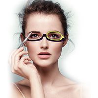Reading Glasses Magnifying Make-up Glasses Eyes Makeup Glasses flip Lenses for Women (+3.5, Red)