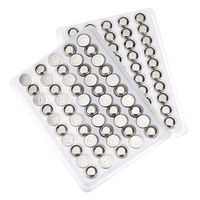 Baisidai 100 Pieces LR44 A76 L1154 AG13 357 SR44 G13 1.5V Alkaline Coin Button Cell Battery