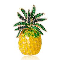 Elegant Women Rhinestone Pineapple Fruit Shape Enamel Brooch Pin Fashion Jewelry Daily Novelty Beauty Woman Design Womans Styling Delicate Accessories