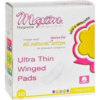 Maxim Natural Daytime Ultra Thin Winged Pads, Unscented - 10 ea (pack of 6)