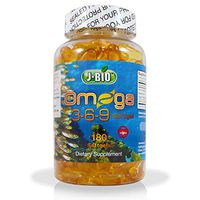 J-BIO Omega 3-6-9 Fish Oil Pills (180 Counts) - Triple Strength Fish Oil Supplement (800mg Fish Oil Triglycerides: 800mg Borage Seed Oil + 800 mg Organic Flaxseed Oil))