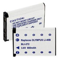 Empire BLI-272 3.7V Olympus Li40B Li-ion 660 mAh Batteries - 2.44 watt