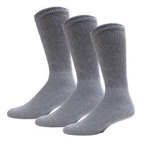 Big and Tall Diabetic Neuropathy Crew Socks, King Size Mens Athletic Crew Socks (13-16, Gray) - 12 pairs