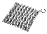 Kitchen Stainless Steel Chainmail Scrubber Cast Iron Cleaner 4 x 4'' for Pat, Pot, Wok, Griddle and Skillet