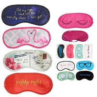 4 Pc Silk Embroidered Eye Mask Sleeping Blindfold Cover Shade Travel Rest Sleep