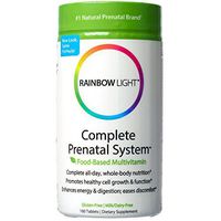 Rainbow Light - Complete Prenatal System, Food-Based Multivitamin Support for Fetal Development, Energy and Digestion with Folic Acid, Choline, and Probiotics, Gluten-Free, Dairy-Free, 180 Tablets