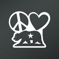 Peace Love California Republic Vinyl Decal Sticker | Cars Trucks Vans Walls Laptops Cups | White | 5.5 X 4.8 Inch | KCD1663