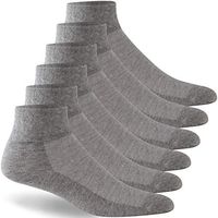 Facool Diabetic Socks Mens Womens, Circulatory Non-Binding Loose Top Casual Dress Crew Ankle Cotton Seamless Toe 6 Pairs Grey Medium