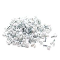 Cyful 4mm/0.15'' Nail-In Cable Clips Round Cable Wire Management Cord Tie Holder for RG6 RG59 CAT5 CAT6 RJ45 Electrical Ethernet,Pack of 200