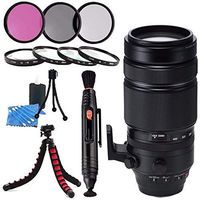 Fujifilm XF 100-400mm f/4.5-5.6 R LM OIS WR Lens 16501109 + 77mm 3 Piece Filter Kit + 77mm Macro Close Up Kit + Lens Cleaning Kit + Lens Pen Cleaner + Flexible Tripod Bundle