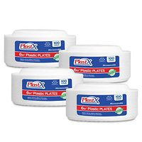 400 Count, PlastX Disposable 6 inch White Plastic Dinnerware Appetizer Plates, Microwavable, Great For Home, Office, Wedding, Parties, or Everyday Use, 4 Packs