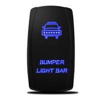 MicTuning LS081502JL Backlit Bumper Lights, Rocker Switch Kit, On/Off LED Light, 20A, 12V, Toggle, Blue