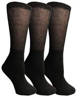 Yacht & Smith Loose Fit Non-Binding Soft Cotton Diabetic Crew Socks, Bulk Value Pack