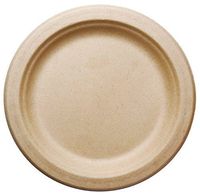 [1000 COUNT] 7" in Round Disposable Plates - Natural Sugarcane Bagasse Bamboo Fibers Sturdy Seven Inch Compostable Eco Friendly Environmental Paper Plate Alternative 100% by-product Tree Plastic Free