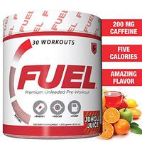 Fuel Pre Workout (Jungle Juice) Energy Drink w/Creatine and Caffeine for Men and Women to Increase Strength and Improve Workouts, Increase Energy, Nitric Oxide or NO Booster, Safe and Healthy, Vegan