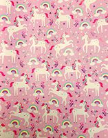Whimsical Unicorns Rainbows & Flowers Birthday Gifting Gift Present Wrapping Paper 2.5' x 12'