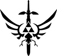 Legend of Zelda - Triforce Mastersword - Vinyl 6" tall (Color BLACK) decal laptop tablet skateboard car windows stickers