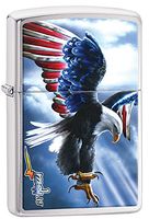 Zippo Personalized Message Engraved on Backside Customized Eagle Bald Flag Patriotic Windproof Lighter (Style13)