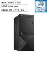 Premium Dell Vostro 3000 Business Desktop, Intel Core i7-8700 Processor, NVIDIA GTX 1050 GDDR5, 32GB DDR4 Memory, 512GB PCIe SSD + 1TB HDD, Wi-Fi, Bluetooth, HDMI, VGA, Windows 10 Pro, Black