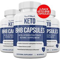 Keto BHB Capsules Keto Pills with Beta-Hydroxybutyrate Exogeneous Ketone Supplement 3 Bottles