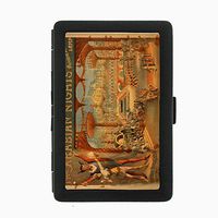 Perfection In Style Black Color Metal Cigarette Case D-184 The Arabian Nights Aladdins Lamp