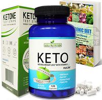 Best Keto Diet Pills 120 Capsules with Ketone Test Strips- and Colorful EGuide Helps Burn Fat and Suppress Appetite That Works Fast Women and Men