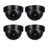 Henxlco 4Pack Dome Dummy Security Cameras Fake Infrared IR CCTV Surveillance Imitation Simulated Blinking LED CCTV Surveillance