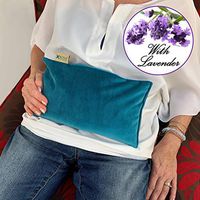 KOYA Naturals Soft Velvet Rice & Flax Heating Pad Microwavable - Moist Heat Bag - Pad for Neck, Muscles, Joints, Stomach Pain, Menstrual Cramps (Turquoise, Scented)