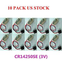 Replacement Battery for SANYO FDK CR14250SE (3V) 1747-BA PLC Backup Power Supply with Black Plug US Stock (Pack of 10)