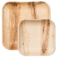 Palm Leaf Plates 200 Pack - 100Pcs 9" Eco-Friendly Disposable Square Dinner Plates + 100Pcs 7" Salad Plates Natural Compostable 100% Biodegradable Heavy Duty for Wedding, Birthday Party & All Occasion