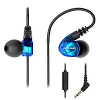 ROVKING Wired Over Ear Sport Earbuds, Sweatproof in Ear Headphones for Running Gym Workout Exercise Jogging, Noise Isolating Earhook Earphones Ear Buds with Mic for Cell Phones MP3 Laptop, Blue