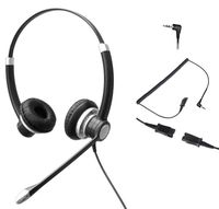 Audicom 2.5mm Call Center Headset with Mic + Quick Disconnect Headphone for Telephone Grandstream GXP-2010 GXP-2020 GXP-2100 GXP-2110 GXP-2120 GXP-280 GXP-285 BT200 with 2.5mm Socket(702RQD25C)