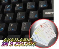 4Keyboard Turkish F Keyboard Sticker with Blue Lettering Transparent Background for Desktop, Laptop and Notebook