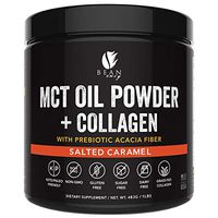 MCT Oil Powder + Collagen + Prebiotic Acacia Fiber - 100% Pure MCT's - Perfect for Keto - Energy Boost - Nutrient Absorption - Appetite Control - Healthy Gut Support - Salted Caramel
