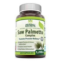Herbal Secrets Saw Palmetto Complex Dietary Supplement – 1200 milligrams 120 Capsules (Non-GMO)- Contains 10:1 Standardized Extract Along with Saw Palmetto Whole Berry Powder – Prostate Supports*