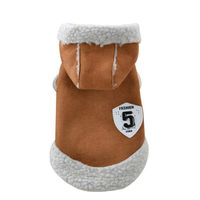 haoricu Pet Clothes, Winter Warm Coat Chien Dog Pajamas Pet Clothes Clothing Small Puppy Hoodie Coat Cotton-Padded Jacket Custome Apparel (XS, Coffee)