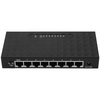 8 Ports Gigabit Ethernet Smart Switch, High Performance Network VLAN Hub Desktop Switch Plug and Play,Sturdy Metal Shielded Ports (Black)(us)