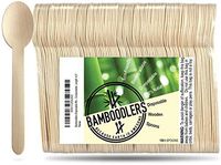 Disposable Wooden Spoons by Bamboodlers | 100% All-Natural, Eco-Friendly, Biodegradable, and Compostable - Because Earth is Awesome! Pack of 100-6.5” Spoons.