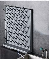 Black 52 Pegs Lab Supply Drying Rack, Pegboard Bench-top/Wall-Mount Laboratory Glassware 52 Detachable PegsLab Drying Draining Rack Cleaning Equipment