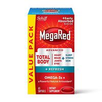 Omega-3 Blend Total Body + Refresh 500mg Softgels, MegaRed (65 count in a bottle), Easily Absorbed Krill Oil, To Support Your Heart, Joints, Brain & Eyes