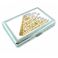 Pyramids Historic Sights S7 Silver Cigarette Case Metal Wallet Id Holder 4" X 2.75" RFID Protection