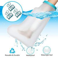 Bridawn Leg Cast Cover for Shower Adult Waterproof Bandage Protector with 3 Clips Reusable Watertight Bathing Cast Bag for Broken Thigh Wound Burns Dressings Splint Surgeries Tattoos (24” Leg)