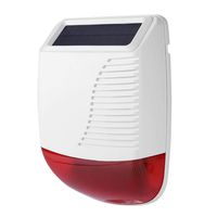 Pomya Wireless Outdoor Alarm, 433MHz 110dB Indoor Outdoor Waterproof Solar Power Light Sound Anti-Theft Siren Alarm for GSM Alarm System for Home Security