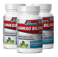 Brain Booster Elite - Ginkgo BILOBA 120MG - Support Mental Clarity - antiaging Skin Care - 3 Bottles (150 Capsules)