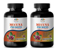 Mood Enhancer - MUCUNA PRURIENS 99% Extract 350MG - Stress Relief - Mood and LIBIDO Booster - Natural - mucuna pruriens Extract Powder by bulksupplements - 2 Bottles (120 Capsules)