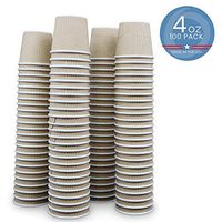 4 Ounce Ripple Kraft Paper Hot Cups for Coffee and Espresso, 100 Pack