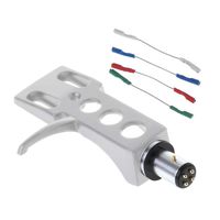 Zripool Turntable Headshell Mount Universal LP Phono Cartridge Replacement Phonograph Head Holder Stylus Lead Wire (Silver)