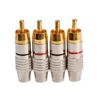 Vktech 4PCS RCA Plug Audio Video Locking Cable Connector Plug Titanize Connector